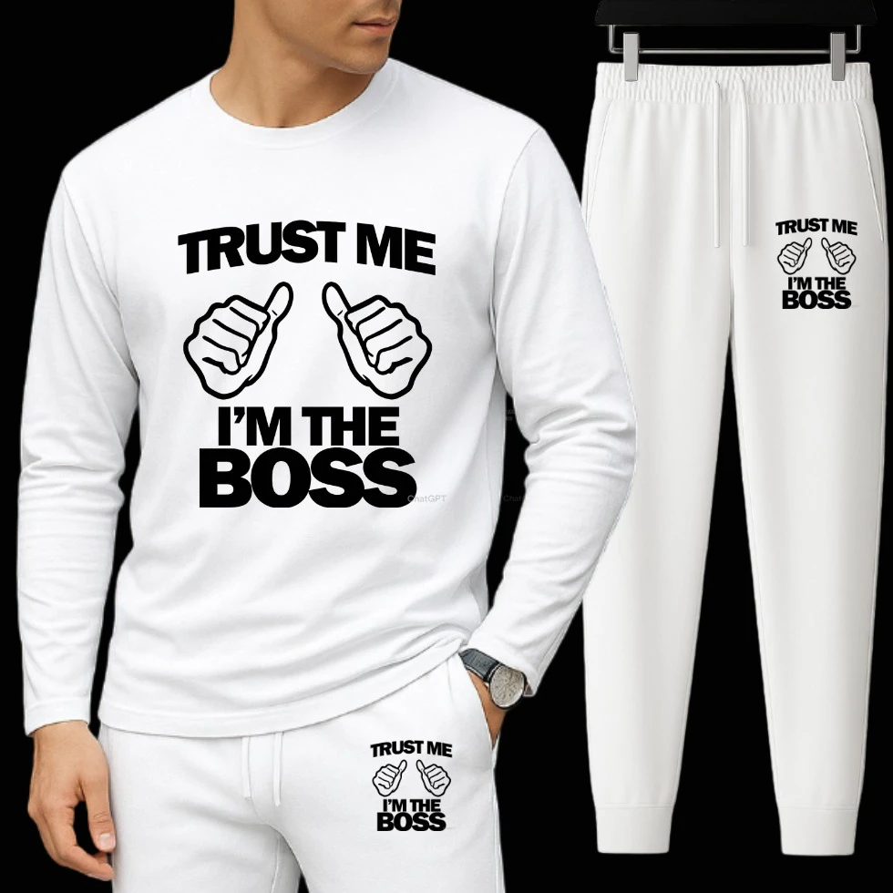 Long Sleeve Drop Shoulder Tshirt and Trouser Set
